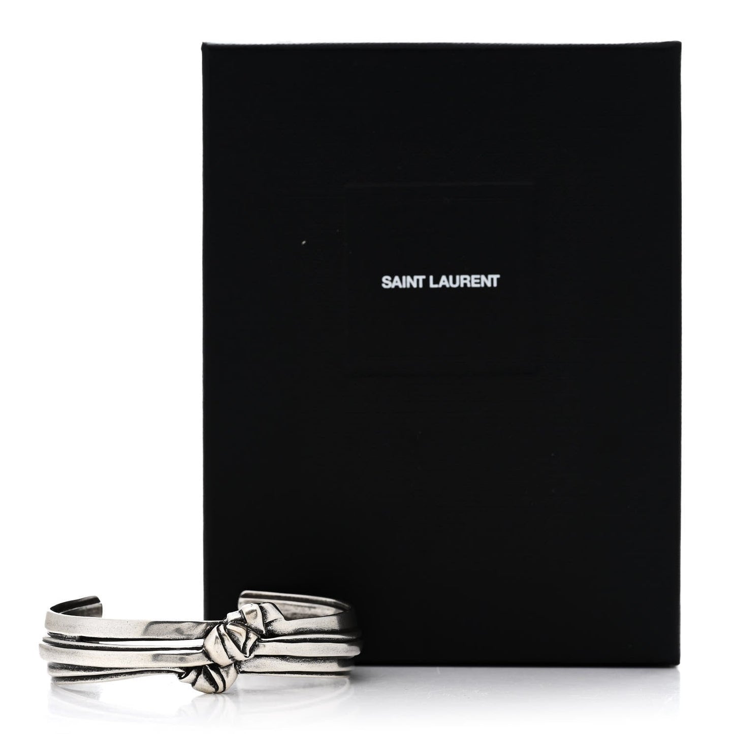 Saint Laurent Brass Knot Cuff L Silver