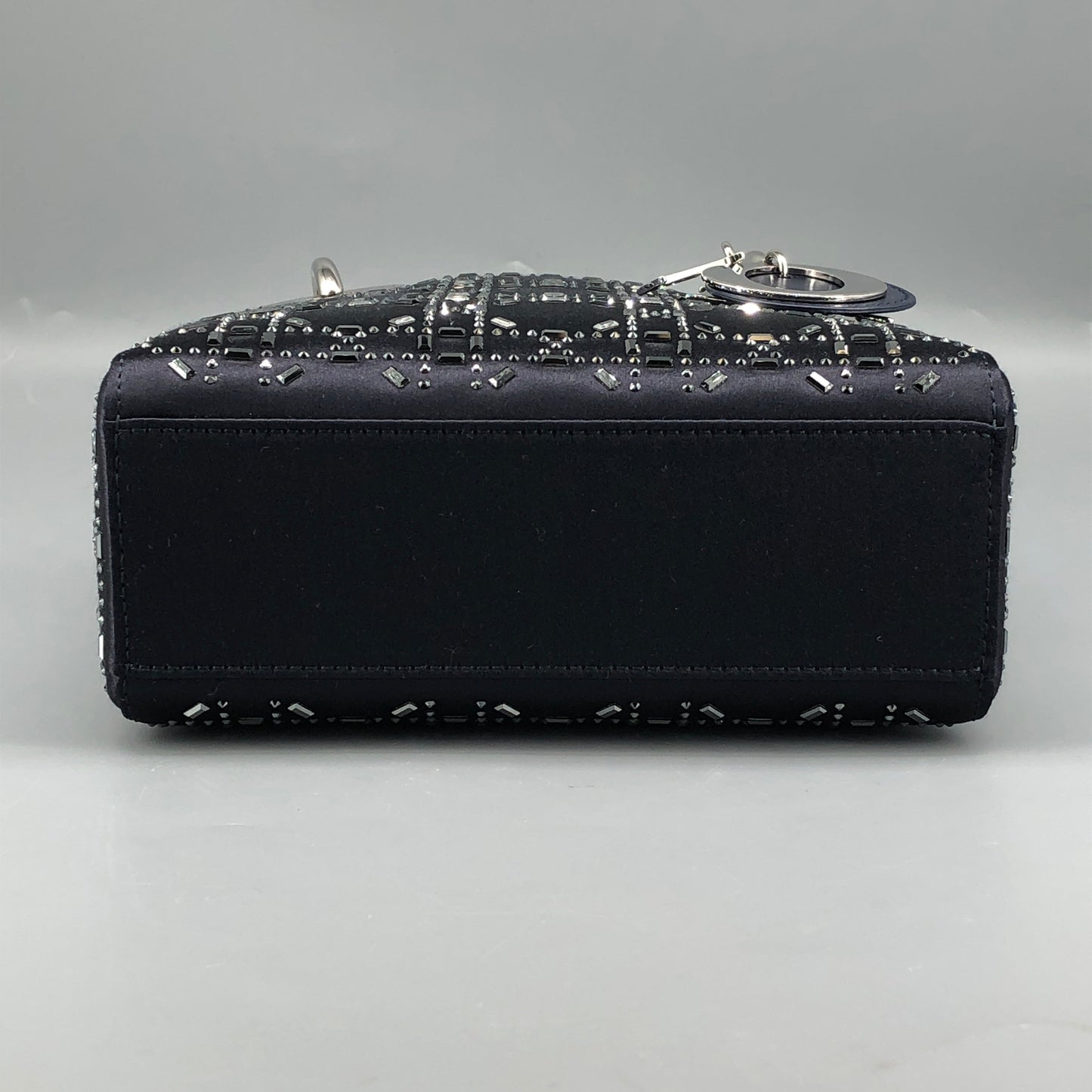 Christian Dior Lady Dior Mini Navy Cannage Satin with Crystals