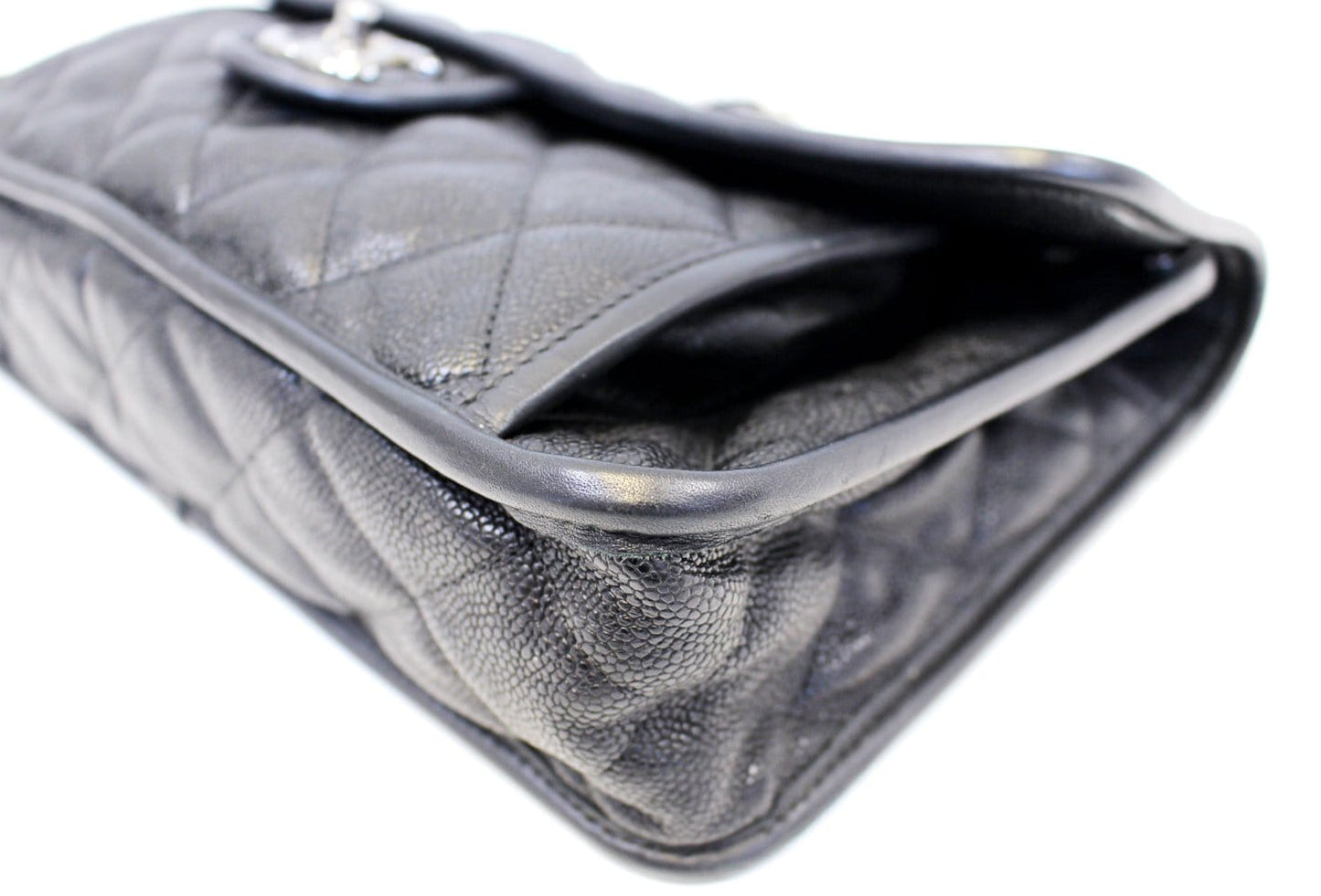 CHANEL  Flap Caviar Leather Shoulder Bag Black