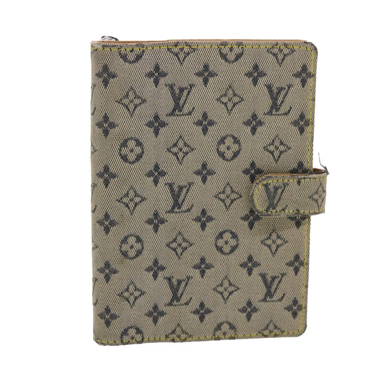 LOUIS VUITTON Monogram Mini Agenda PM Day Planner Cover Blue R20910 Auth 46430