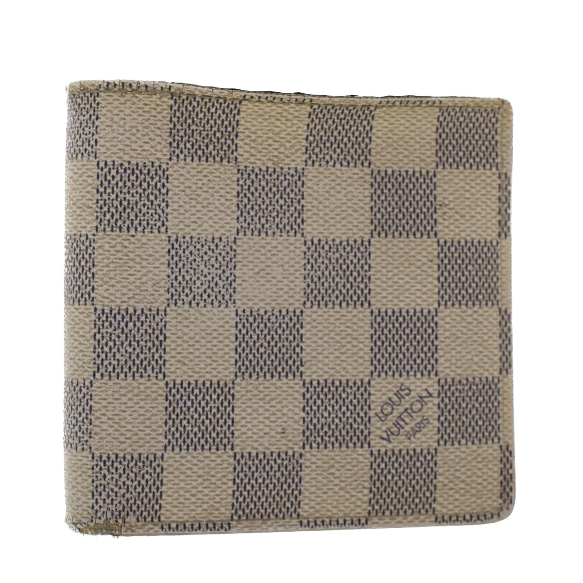 LOUIS VUITTON Damier Azur Porte Feuille Marco Bifold Wallet N60018 Auth 46655