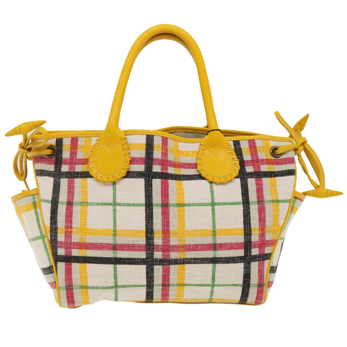 Luxury Burberry Nova Check Tote Bag Canvas Beige Auth 46962