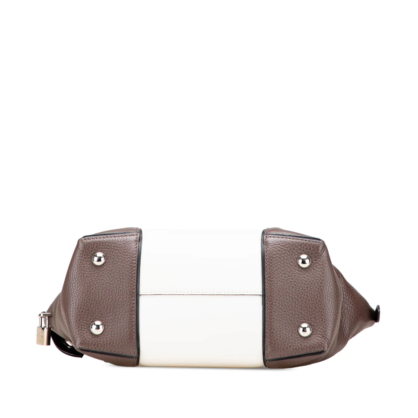 White Louis Vuitton Bicolor Taurillon Cuir Soft Lockit PM Satchel