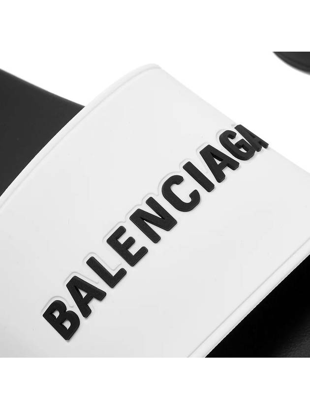 Luxury Balenciaga Trending 2026 Embossed Logo Band Slippers White Black