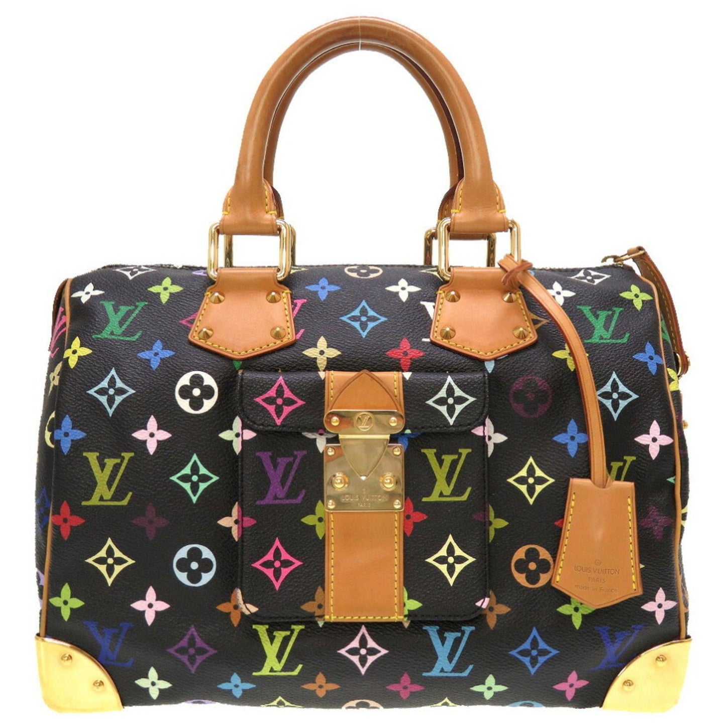 Louis Vuitton Black Canvas Speedy handbag bag