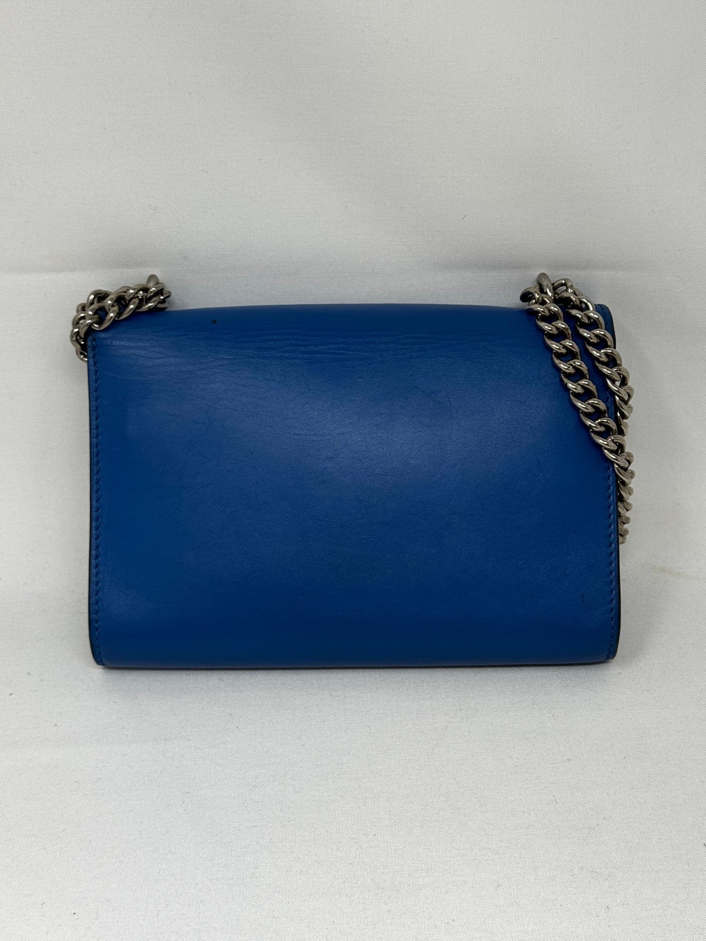 Authentic Louis Vuitton Louise Chain MM Leather Bag, Royal Blue BJ1-03