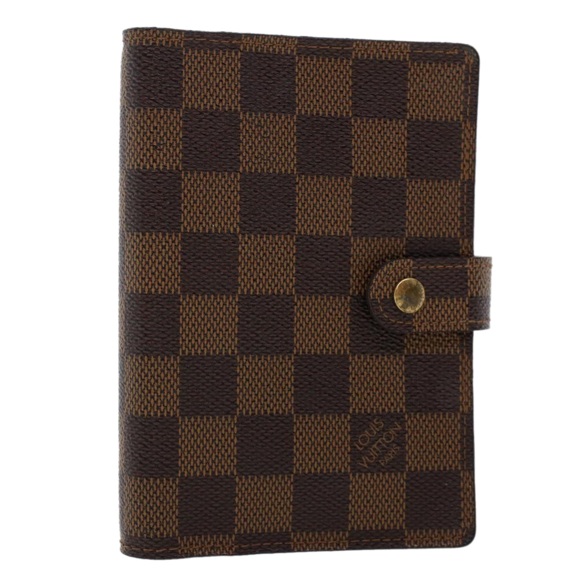 LOUIS VUITTON Damier Ebene Agenda PM Day Planner Cover R20029 LV Auth 47304