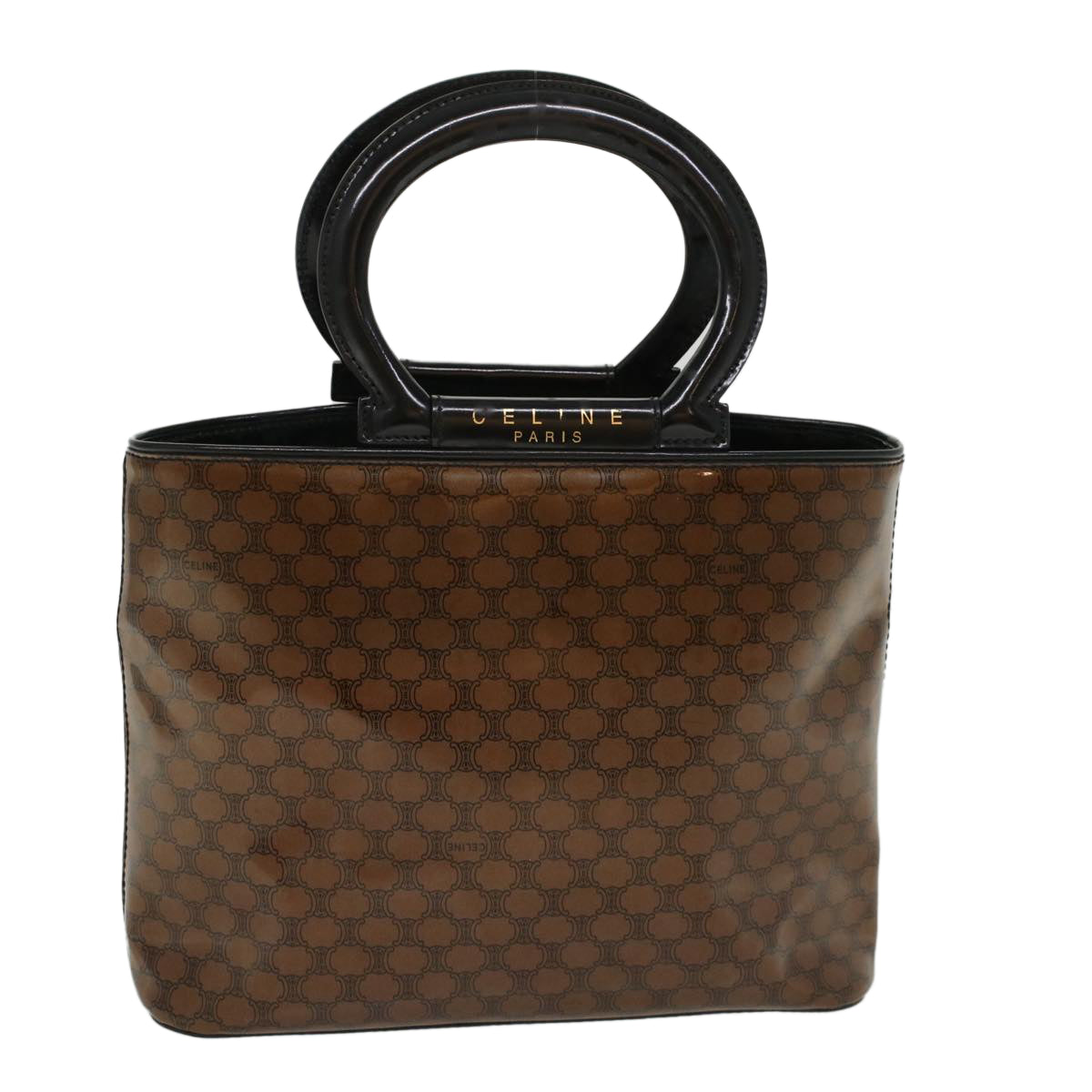 Luxury CELINE Macadam Canvas Hand Bag Brown  47388