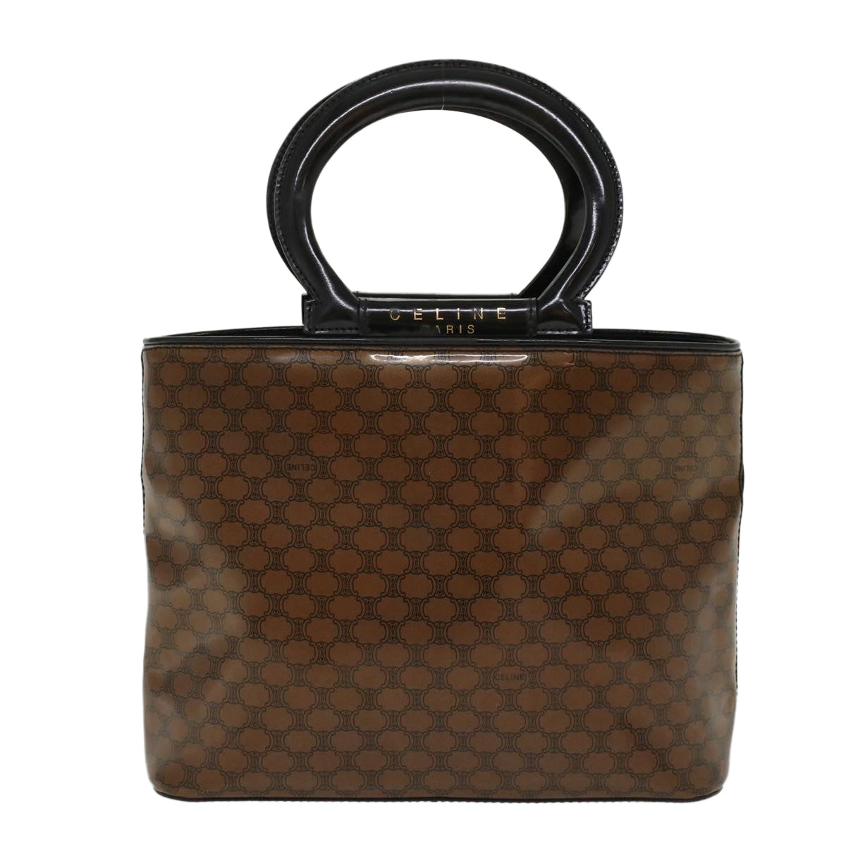 Luxury CELINE Macadam Canvas Hand Bag Brown  47388