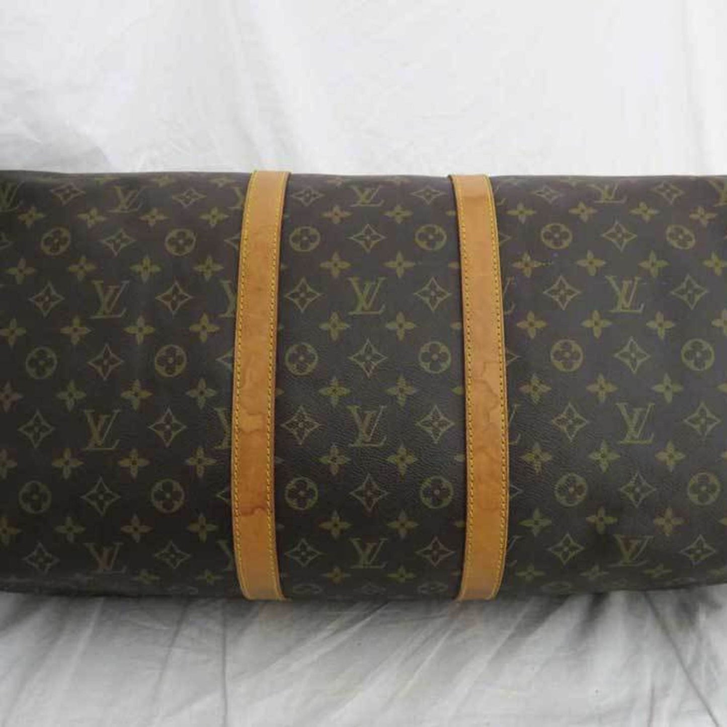 Louis Vuitton Brown Canvas Keepall 55 travel bag