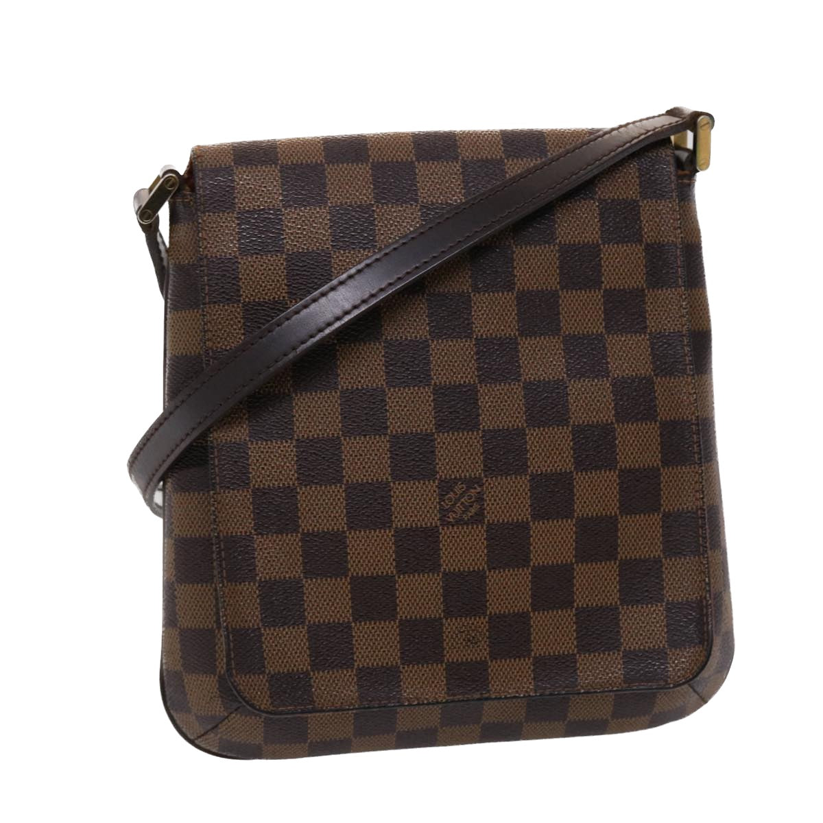 LOUIS VUITTON Damier Ebene M tte Salsa Long Shoulder Bag N51300 LV Auth 47511
