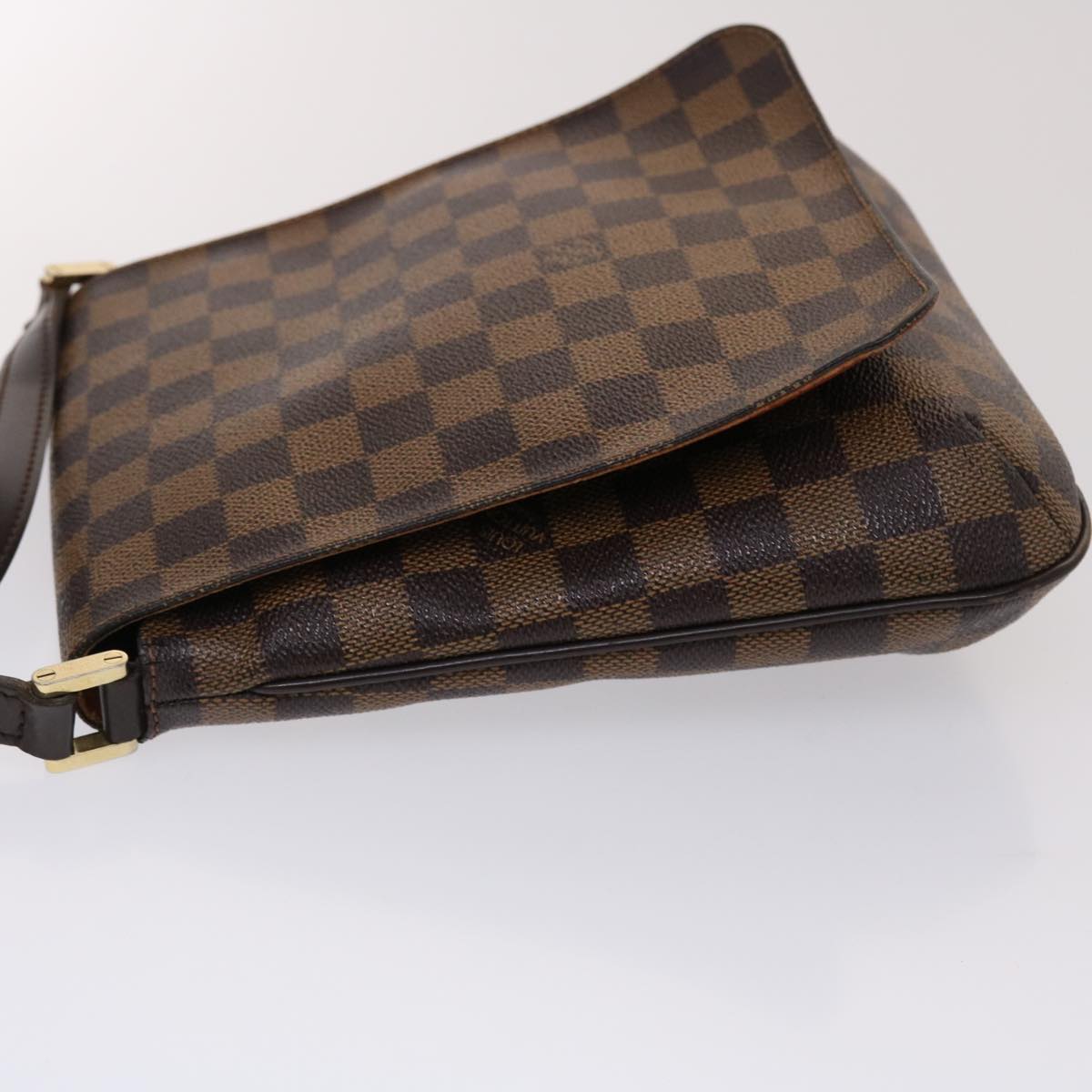LOUIS VUITTON Damier Ebene M tte Salsa Long Shoulder Bag N51300 LV Auth 47511