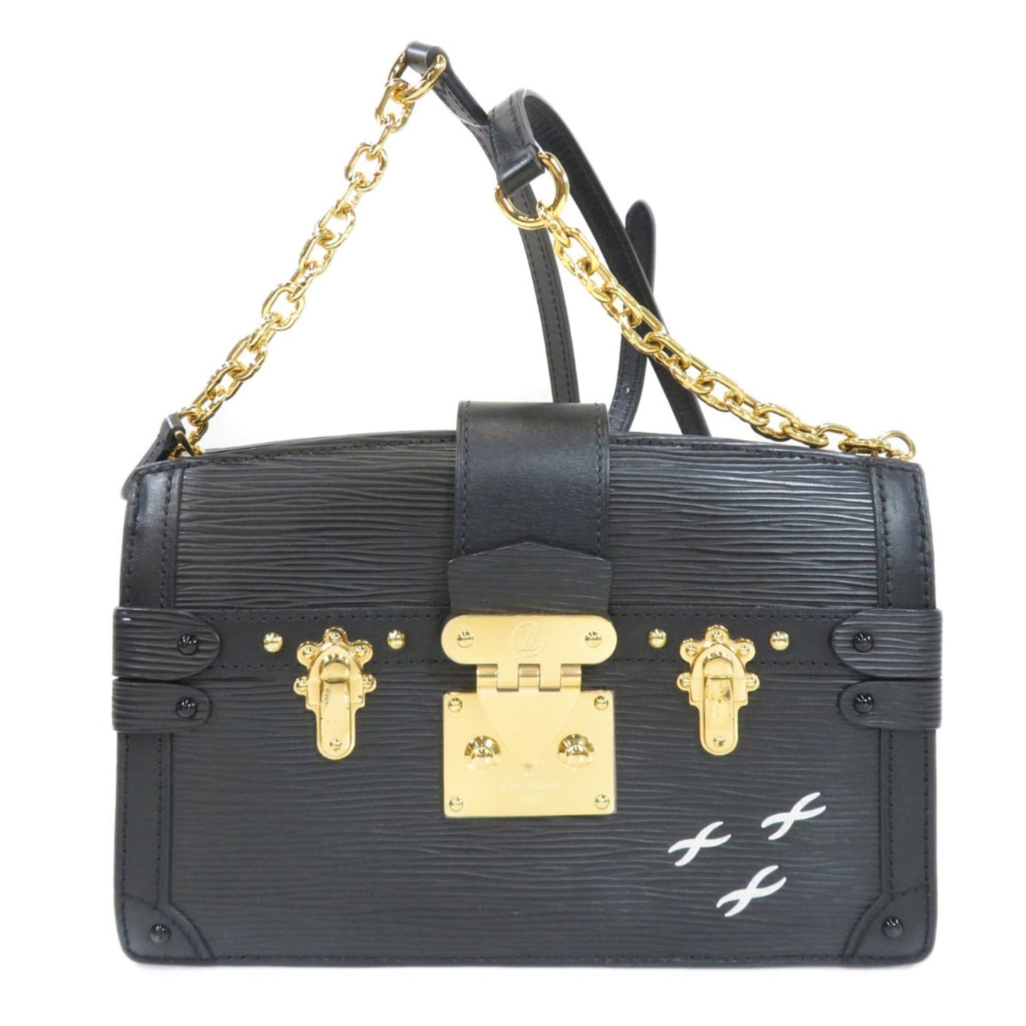 Louis Vuitton Black Leather Trunk shoulder bag