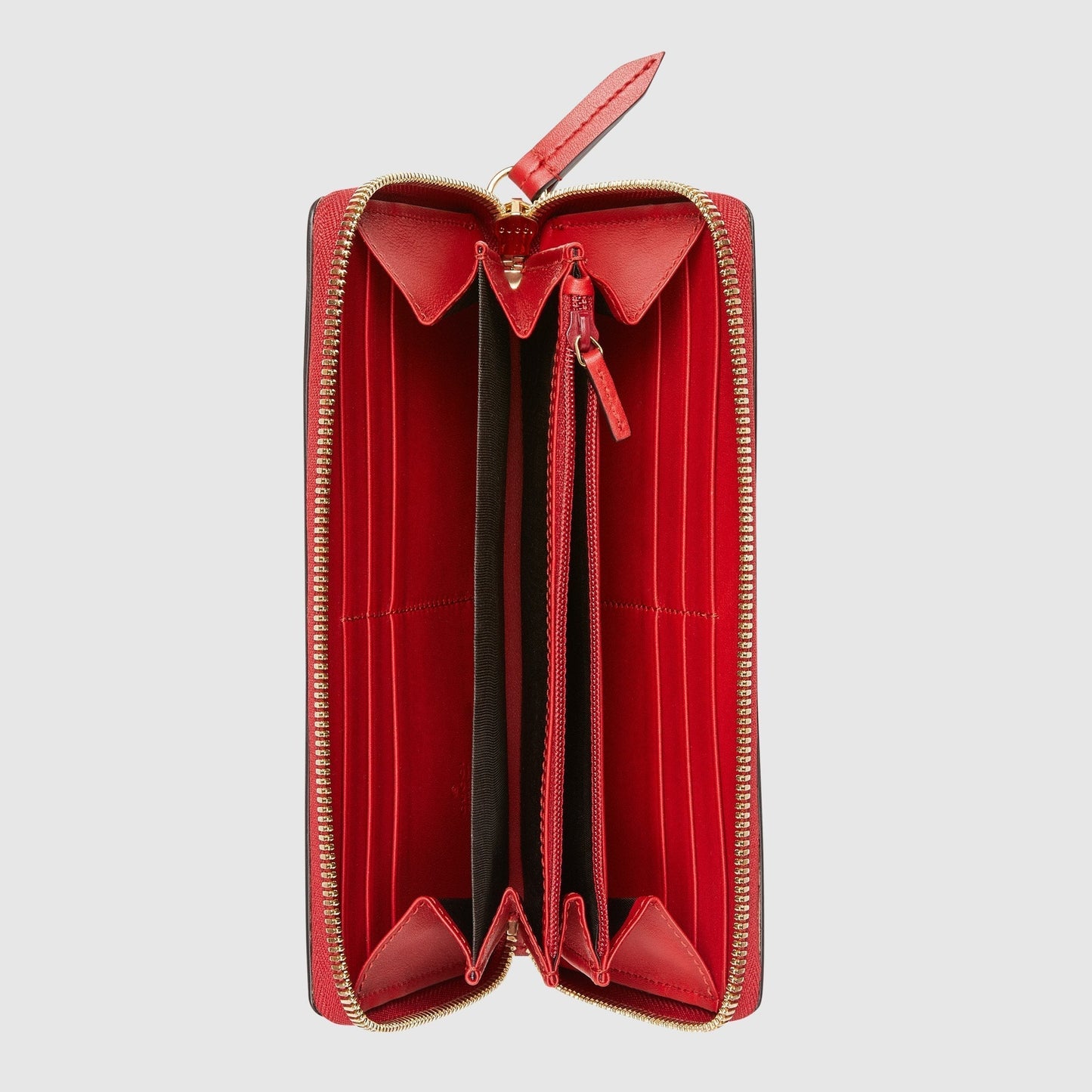 Gucci Sylvie Leather Continental Wallet Hibiscus Red
