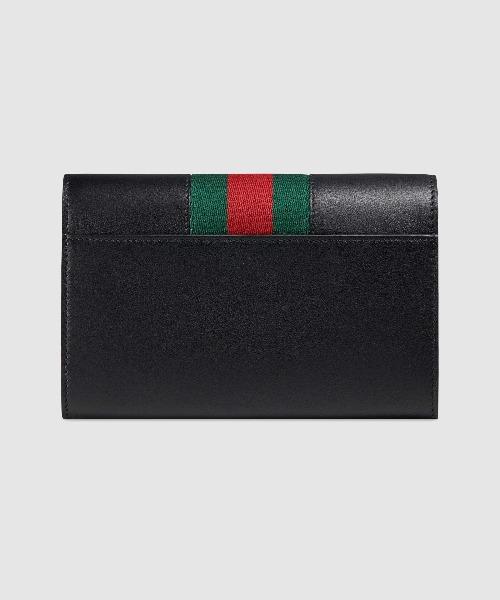 Gucci SyLouis Vuittonie Leather Zip Around Wallet Black