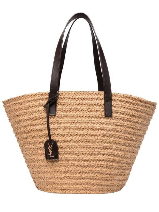 Luxury Saint Laurent Trending 2025 Raffia Panier Basket Tote Bag Beige