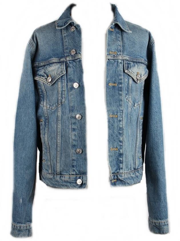 Luxury Balenciaga Trending 2026 Wave logo denim jacket 46