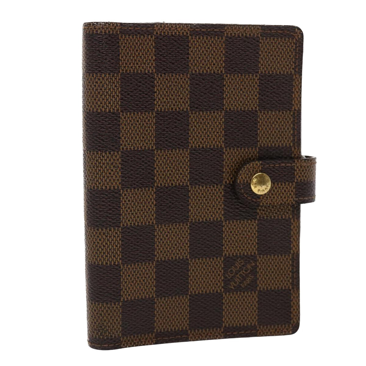 LOUIS VUITTON Damier Ebene Agenda PM Day Planner Cover R20029 LV Auth 47749