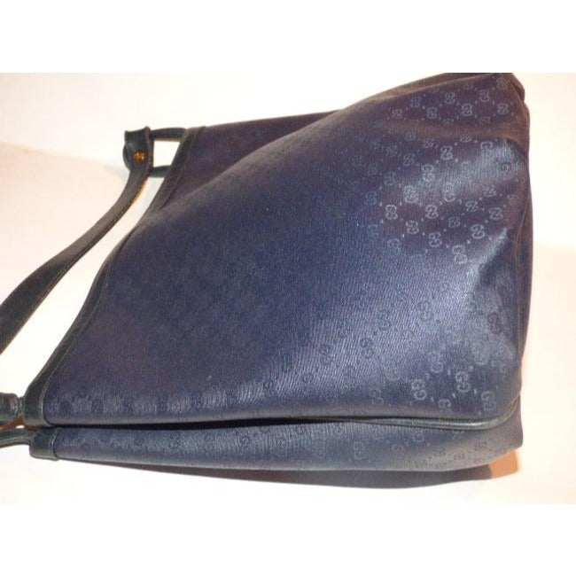 Gucci Vintage Pursesdesigner Purses Blue Small G Logo Coated Canvas And Leather Satchel