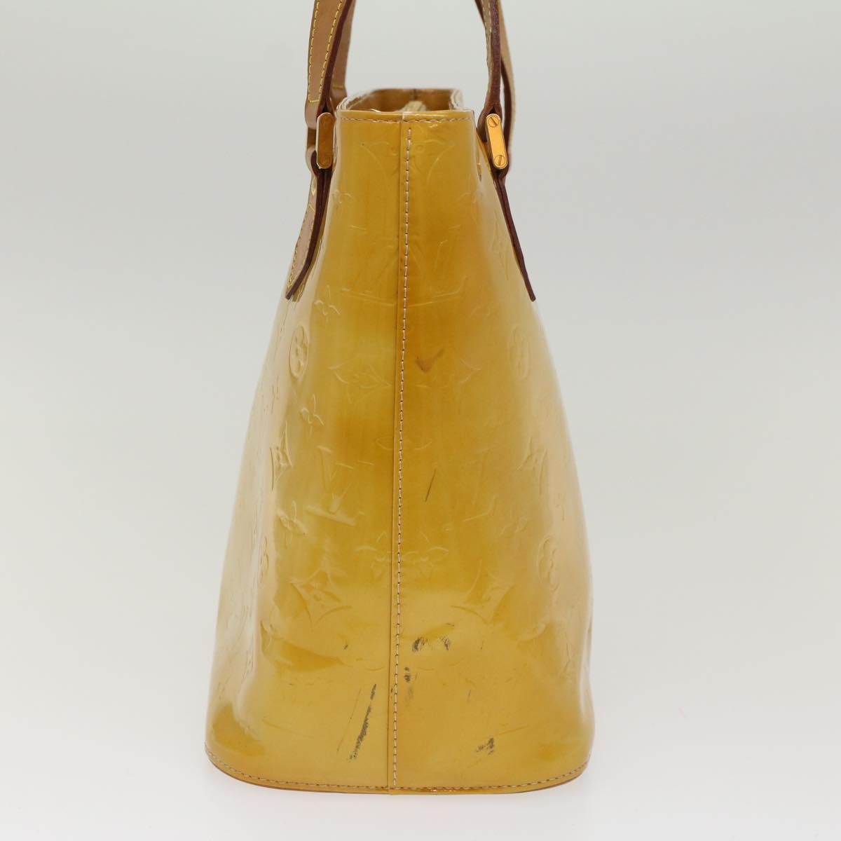 LOUIS VUITTON Monogram Vernis Houston Hand Bag Beige M91004 LV 47974