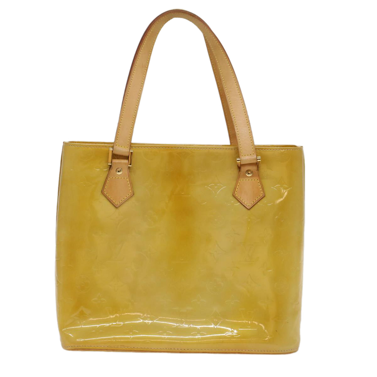LOUIS VUITTON Monogram Vernis Houston Hand Bag Beige M91004 LV 47975