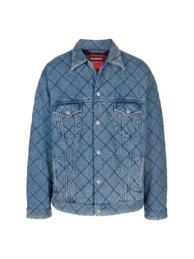 Luxury Balenciaga Trending 2026 46 Men s Jacquard Oversized Quilted Padded Denim Trucker Jacket