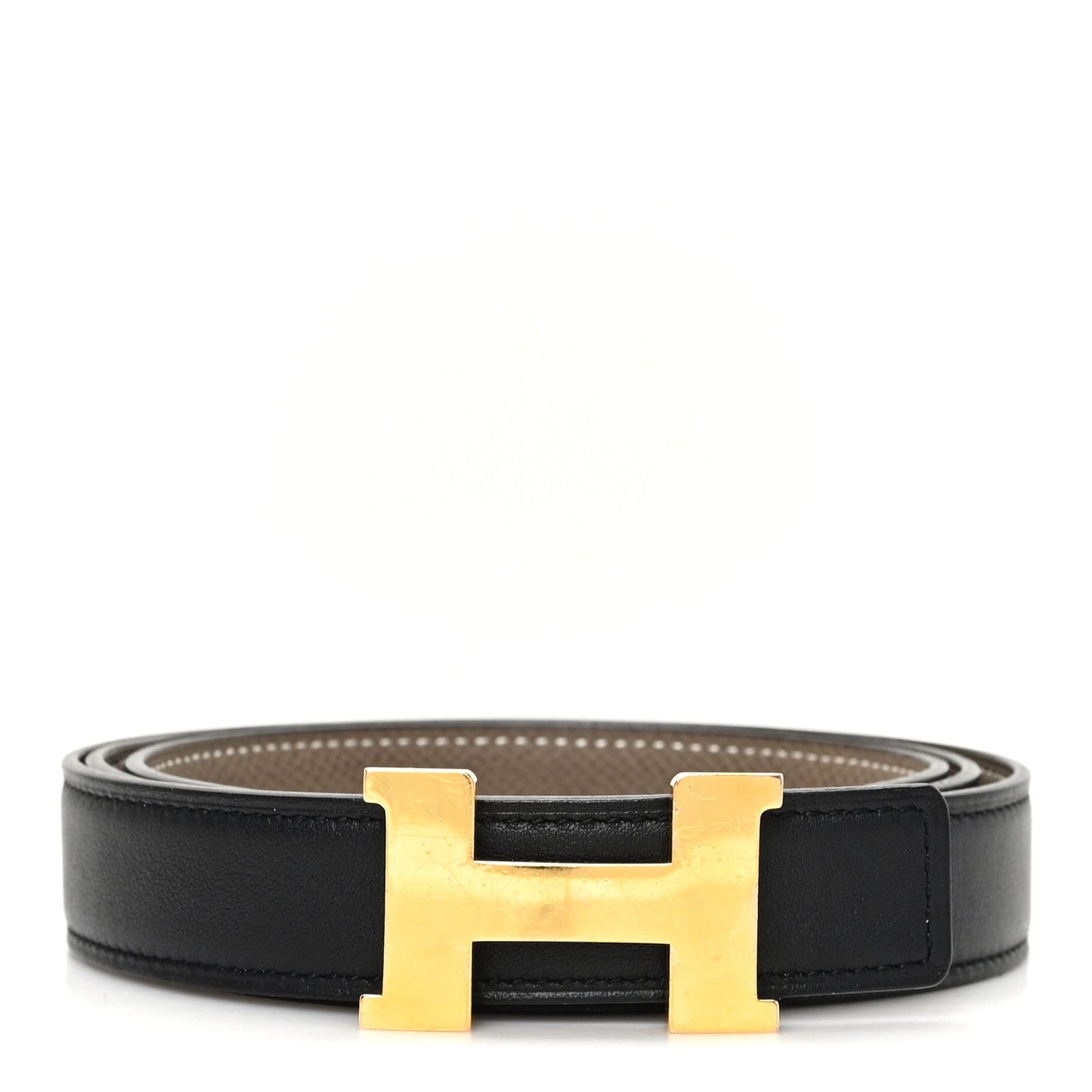 Hermes Swift Epsom 24mm Mini Constance H Belt 95 38 Black Etoupe