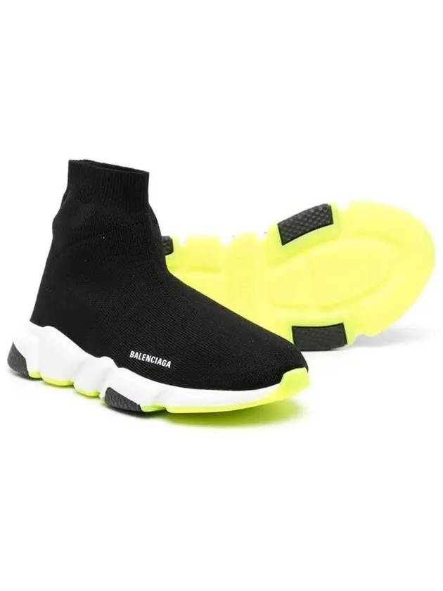 Luxury Balenciaga Trending 2026 Kids Logo Speedrunner Sneakers Black