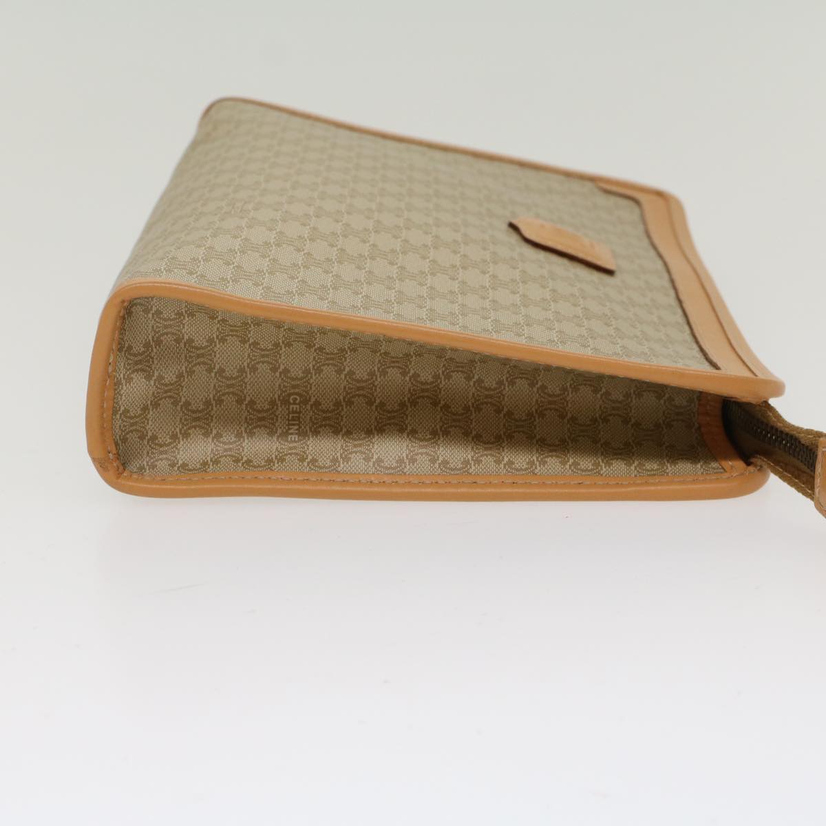 Luxury CELINE Macadam Canvas Clutch Bag PVC Leather Beige 48156