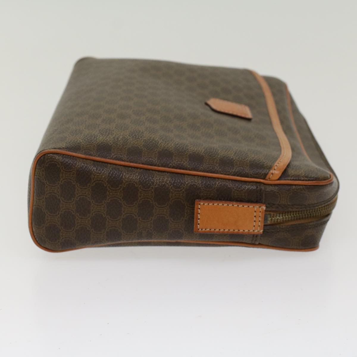Luxury CELINE Macadam Canvas Clutch Bag PVC Leather Brown  48215