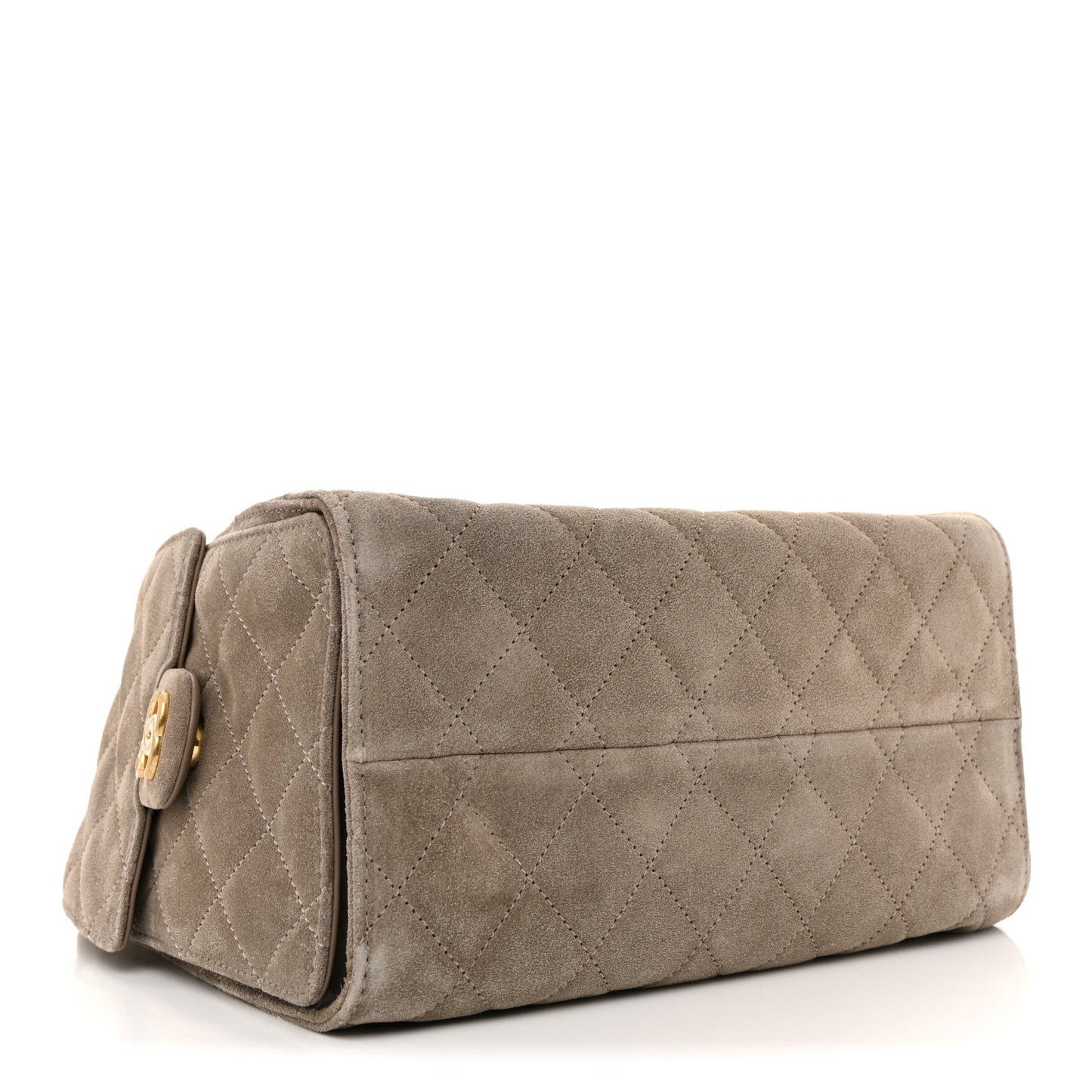 Suede Quilted Small Chanel 25 Handbag Dark Grey