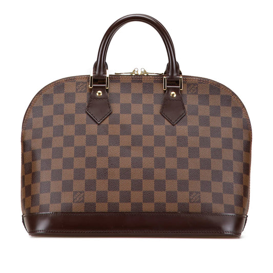 Brown Louis Vuitton Damier Ebene Alma PM Handbag