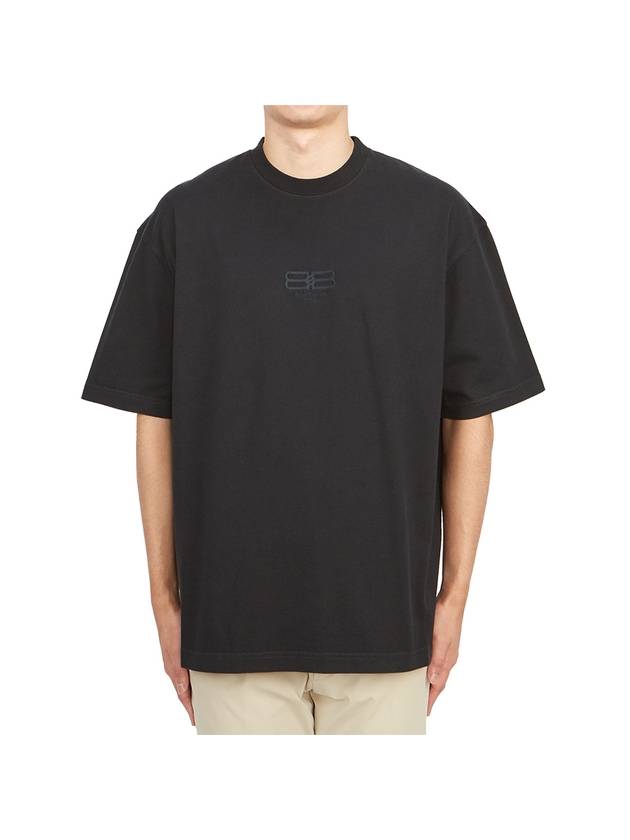 Luxury Balenciaga Trending 2026 Embroidered BB Logo Short Sleeve T-Shirt Black