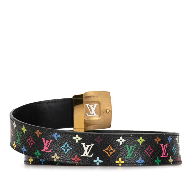 Louis Vuitton Multicolor Sandwich LV Cut Belt 80/32 M6890 Black PVC Leather Louis Vuitton