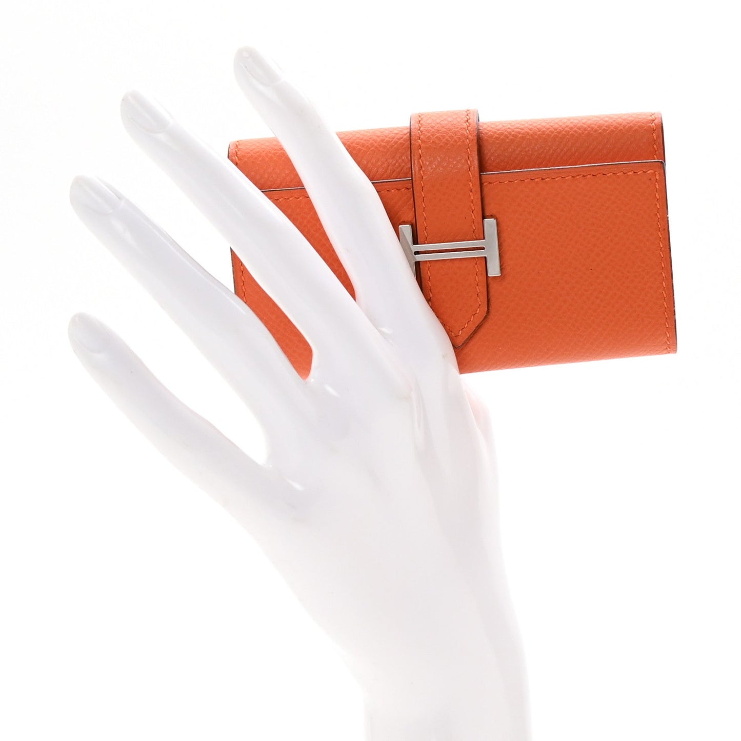 Hermes Epsom Bearn Multicles 4 Key Holder Orange