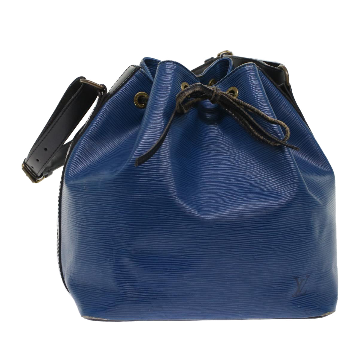 LOUIS VUITTON Epi Petit Noe Shoulder Bag Bicolor Black Blue M44152  48974