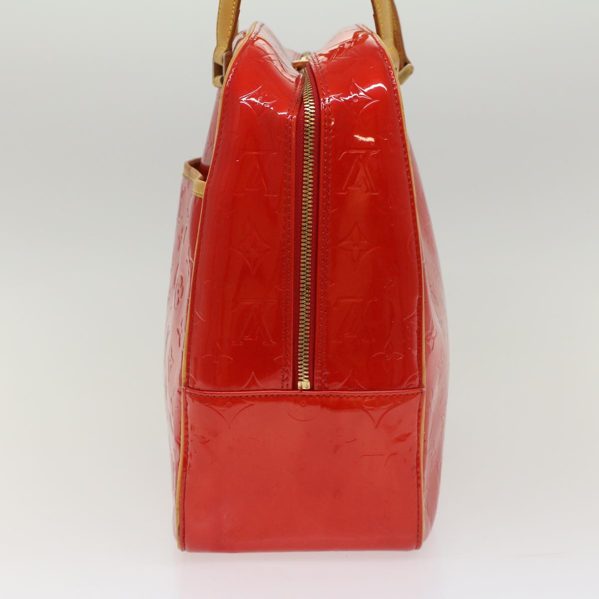 LOUIS VUITTON Monogram Vernis Sutton Hand Bag Red M91080 LV 49006