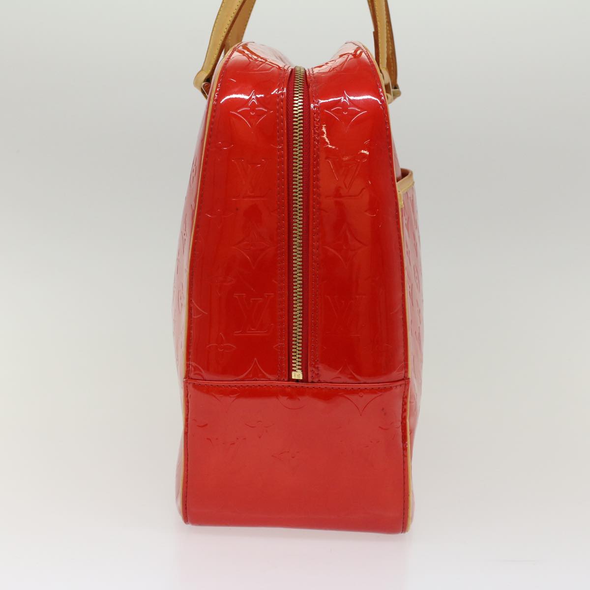 LOUIS VUITTON Monogram Vernis Sutton Hand Bag Red M91080 LV 49006