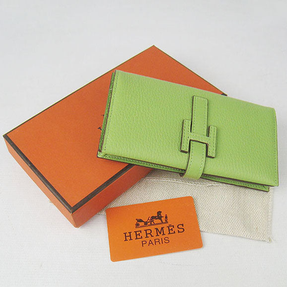 Luxury Hermes Wallet H015 Wallet Cow Leather Green