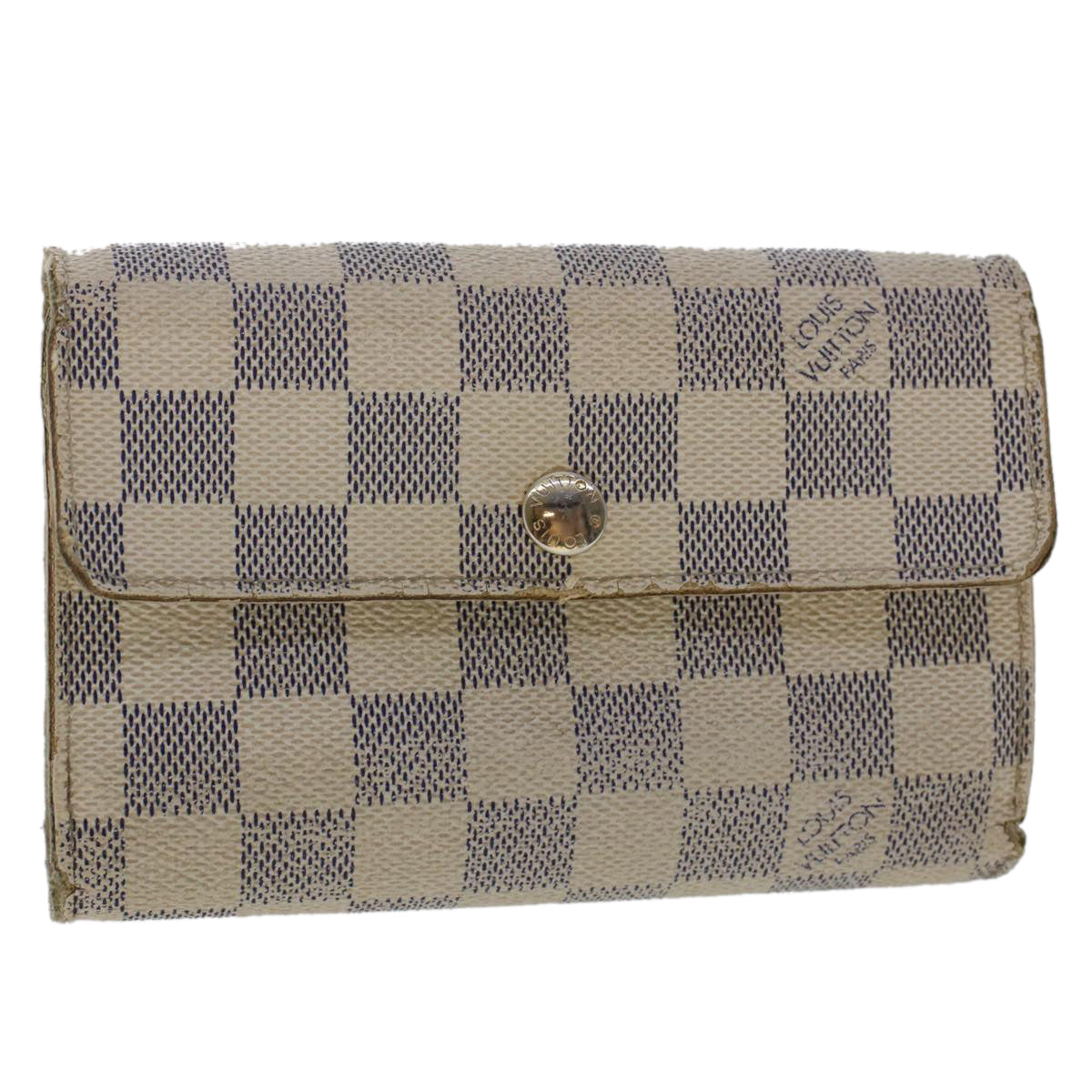 LOUIS VUITTON Damier Azur Portefeuille Alexandra Wallet N63068 LV  49324