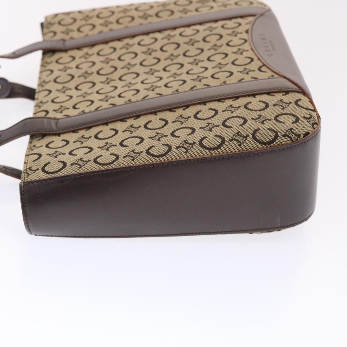 Luxury CELINE C Macadam Canvas Shoulder Bag Beige  49447