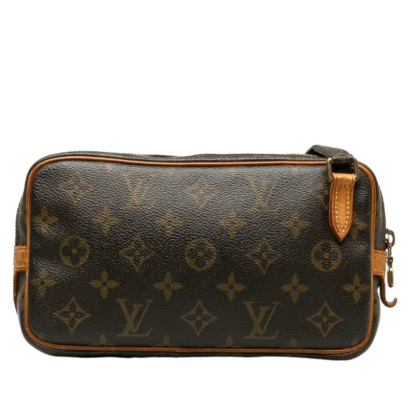 Louis Vuitton Monogram Poschet Marley Bandriel Slipper Shoulder Bag M51828 Brown PVC Leather Louis Vuitton