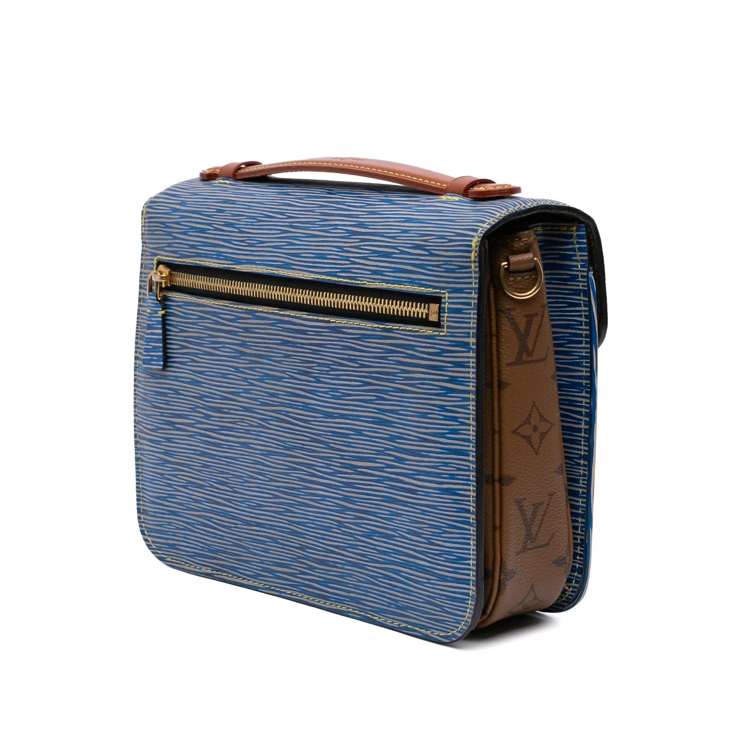 Blue Louis Vuitton Epi Denim Pochette Metis Satchel