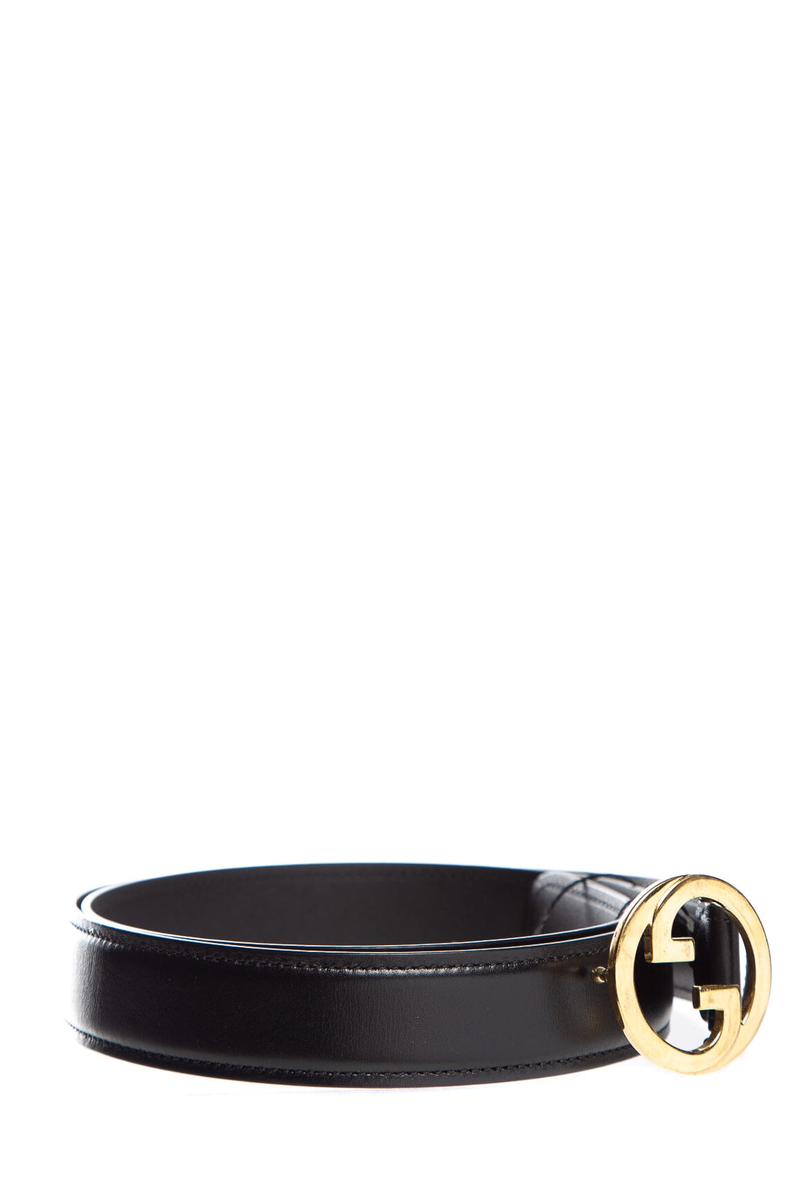 Gucci Black Interlocking G Logo Leather Belt SZ 95/38
