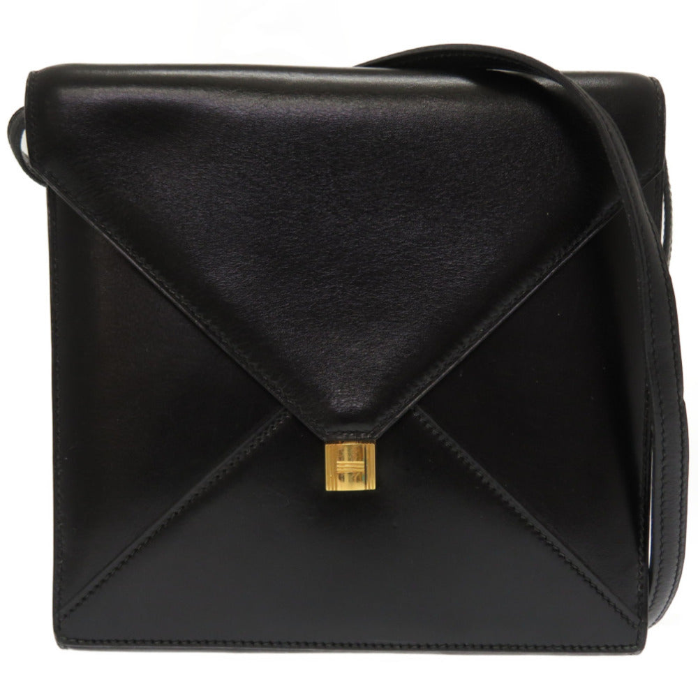 HERMES Shoulder Bag Box scarf black vintage Cadena Metal 2WAY Shoulder Bag Clutch Bag Women