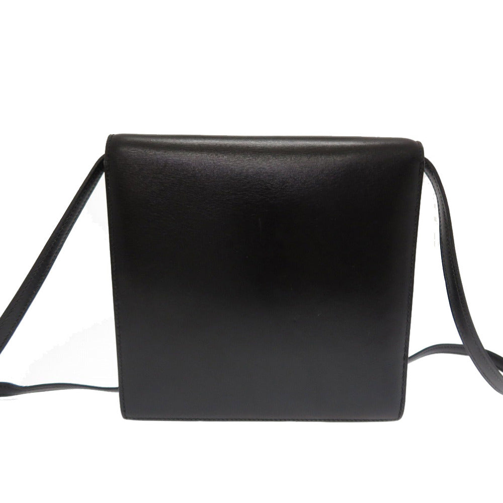 HERMES Shoulder Bag Box scarf black vintage Cadena Metal 2WAY Shoulder Bag Clutch Bag Women