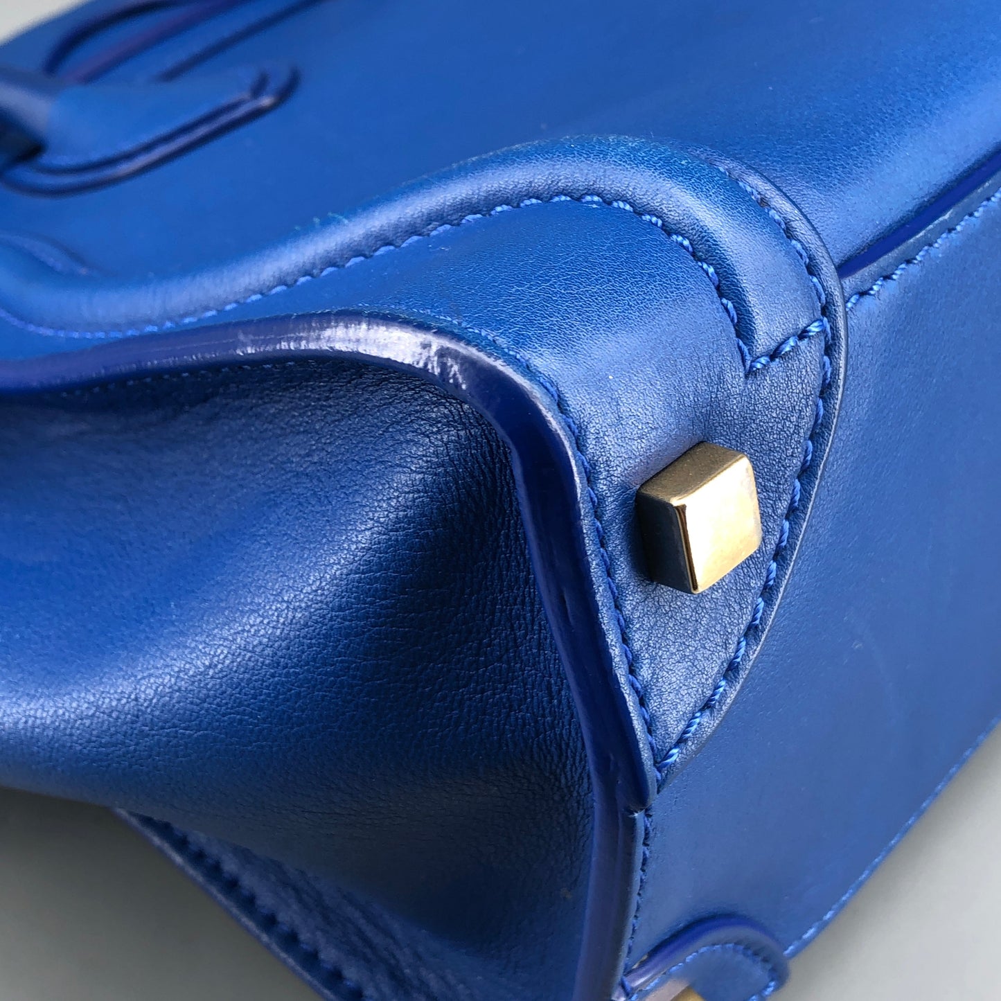 Celine Royal Blue Smooth Leather Luggage Handbag