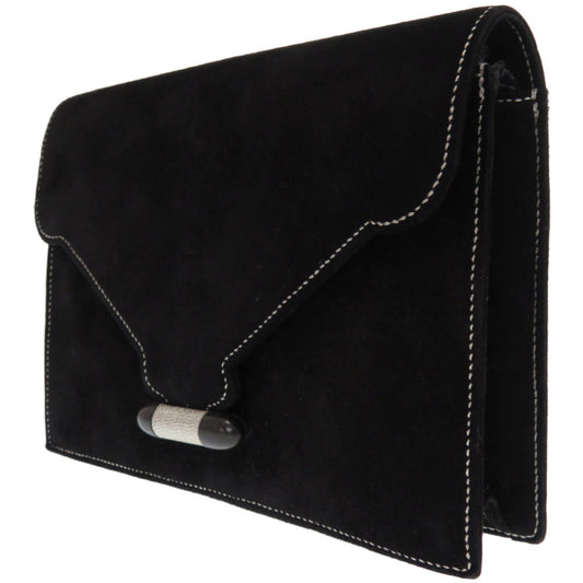HERMES Clutch bag Doblis black Silverstitch Navet Women Used
