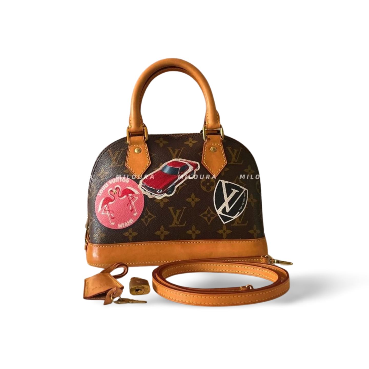 Louis Vuitton Alma BB Monogramm-Canvas Brown Bag Gold Hardware