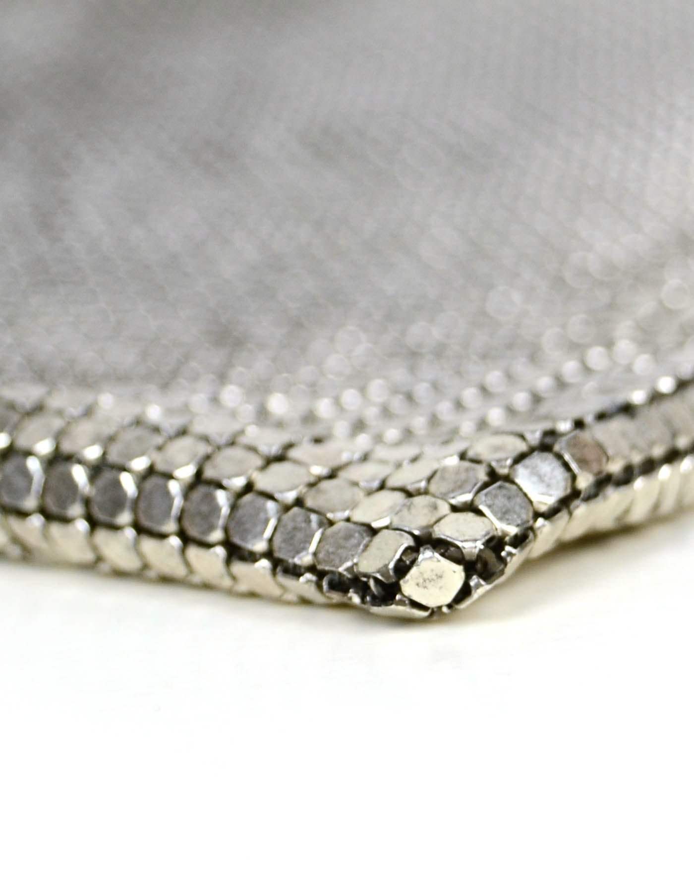 Chanel 1990s Rare Silvertone Mesh Chain Logo Handbag
